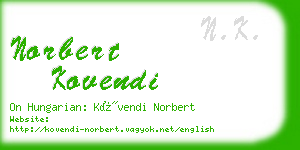 norbert kovendi business card